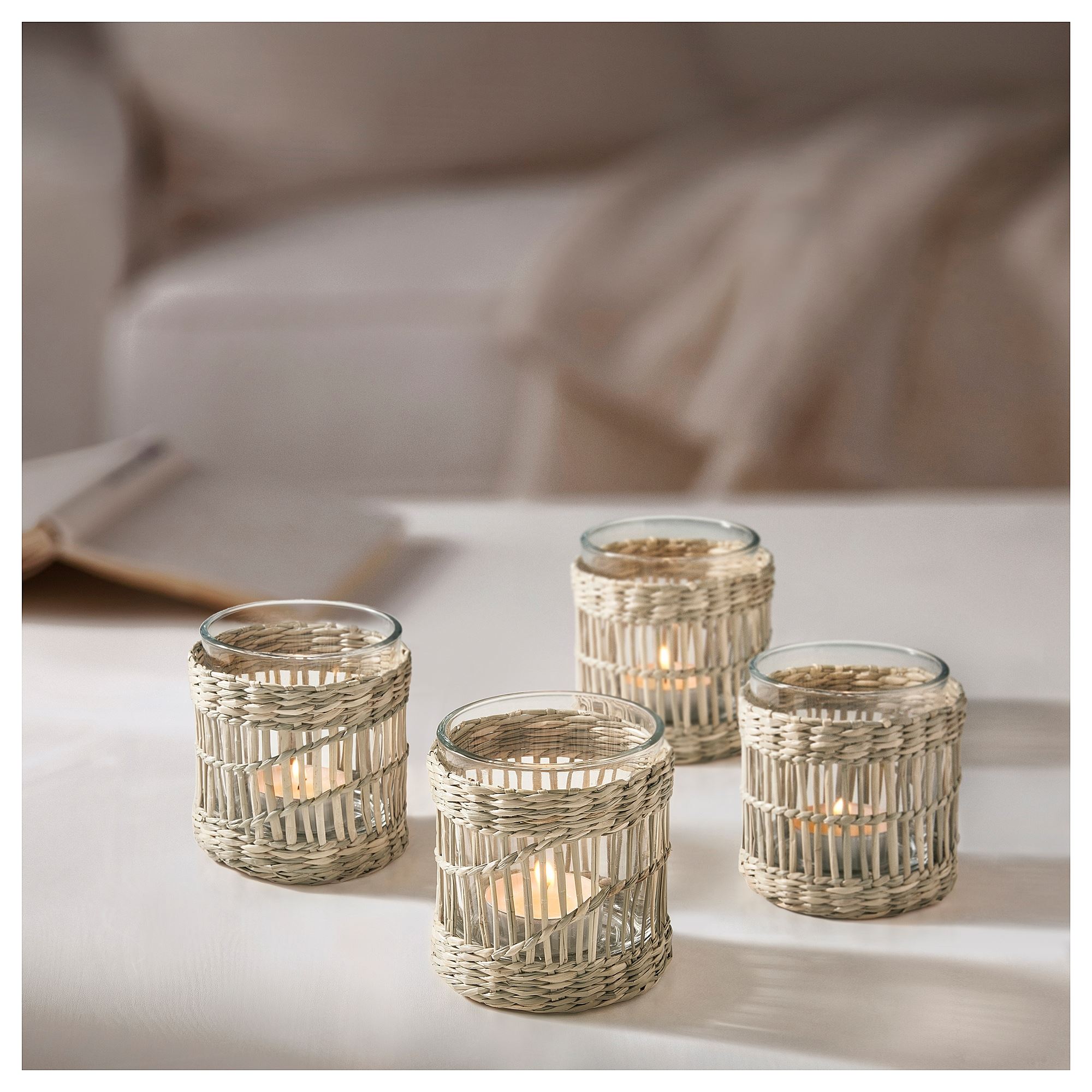 SLIPPRIG saz el yapımı tealight mumluk IKEA