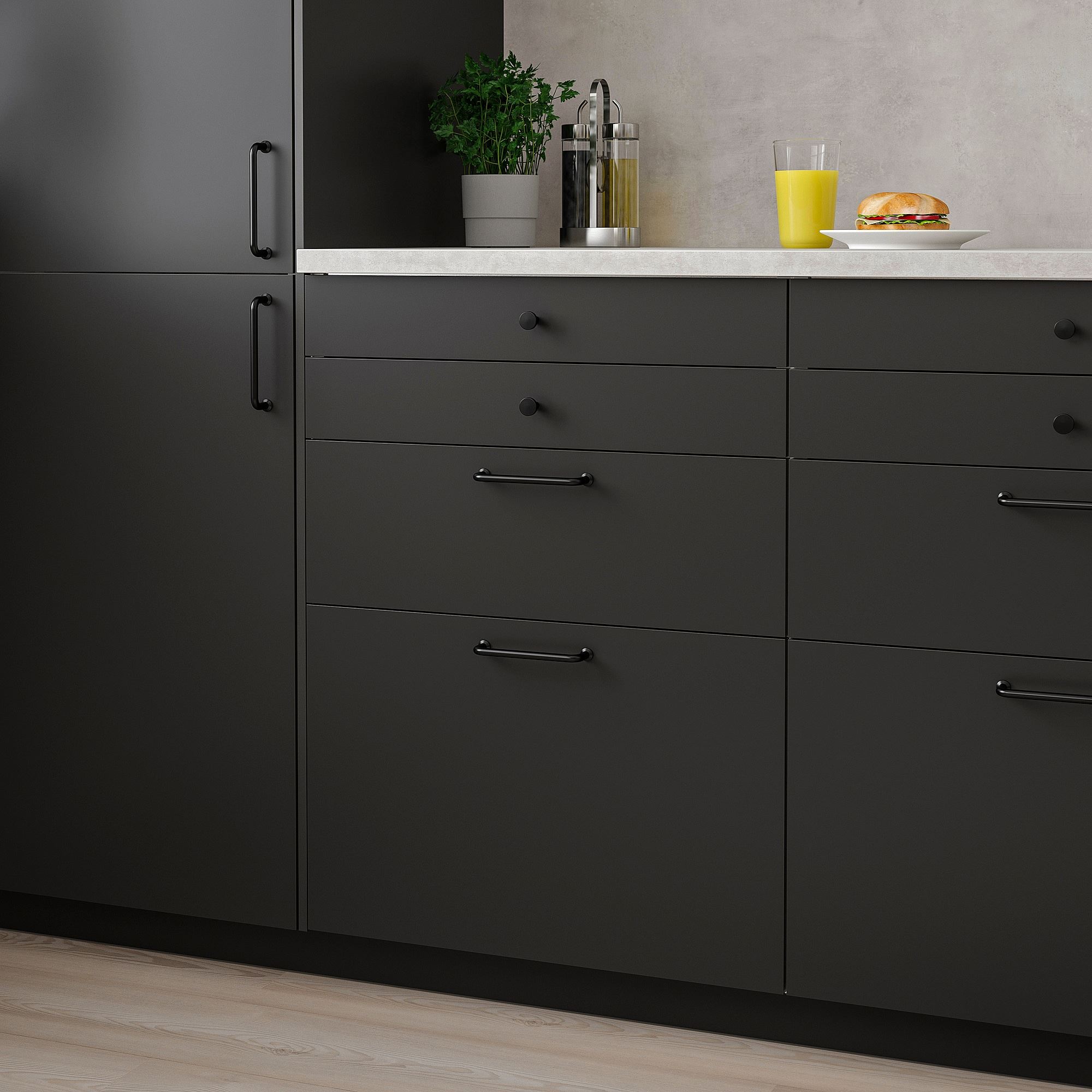 NICKEBO matte anthracite 60x10 cm drawer front IKEA
