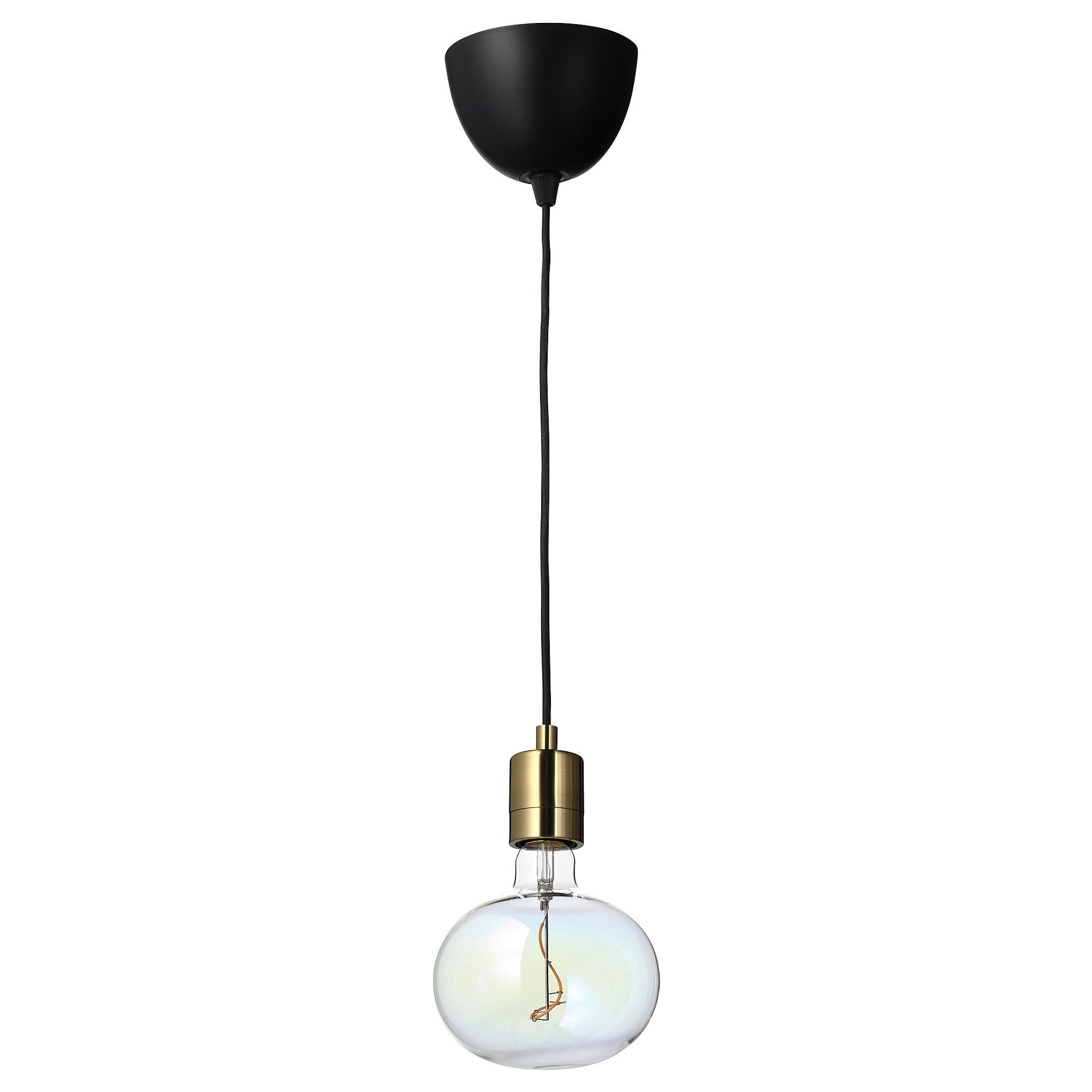 SKAFTET/MOLNART brassplated pendant lamp with light bulb IKEA
