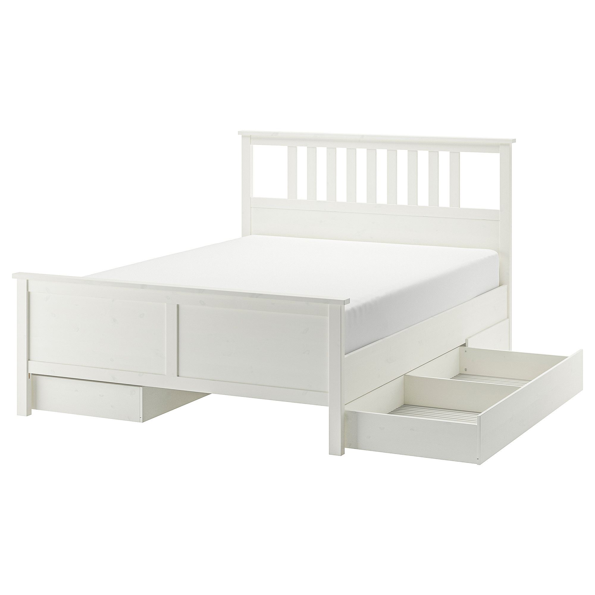HEMNES/LURÖY white varnish 140x200 cm double bed base IKEA