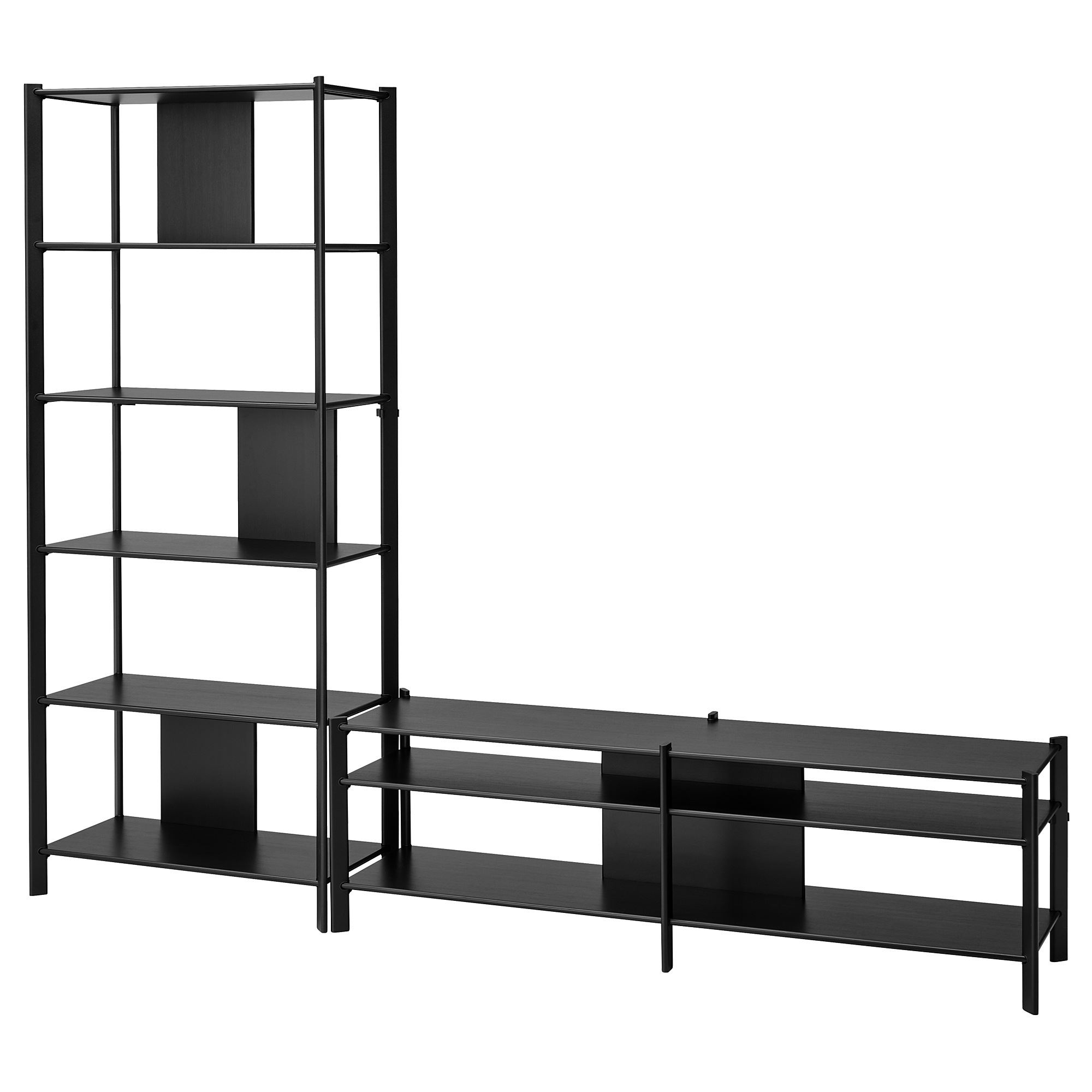 JATTESTA black 240x40x194 cm tv storage unit IKEA