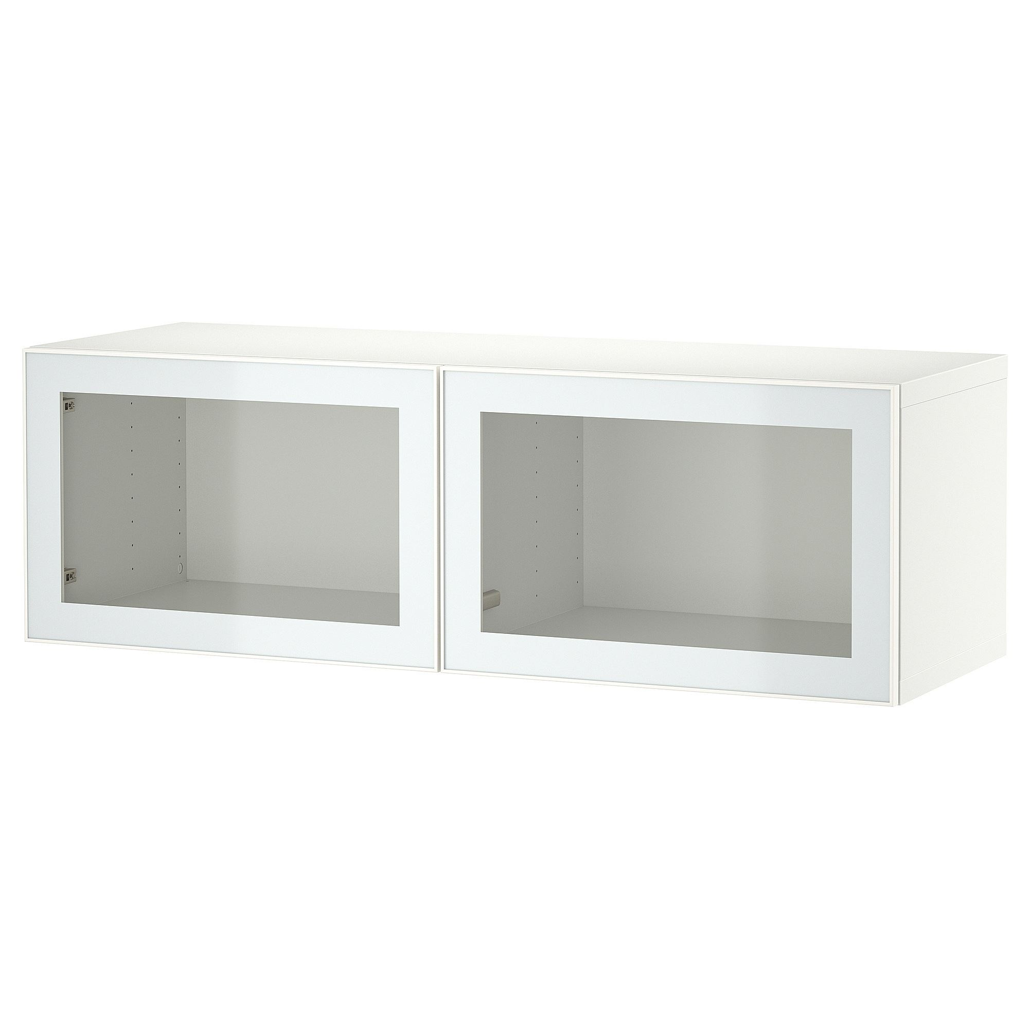 BESTA beyaz-şeffaf cam 120x42x38 cm duvar dolabı | IKEA