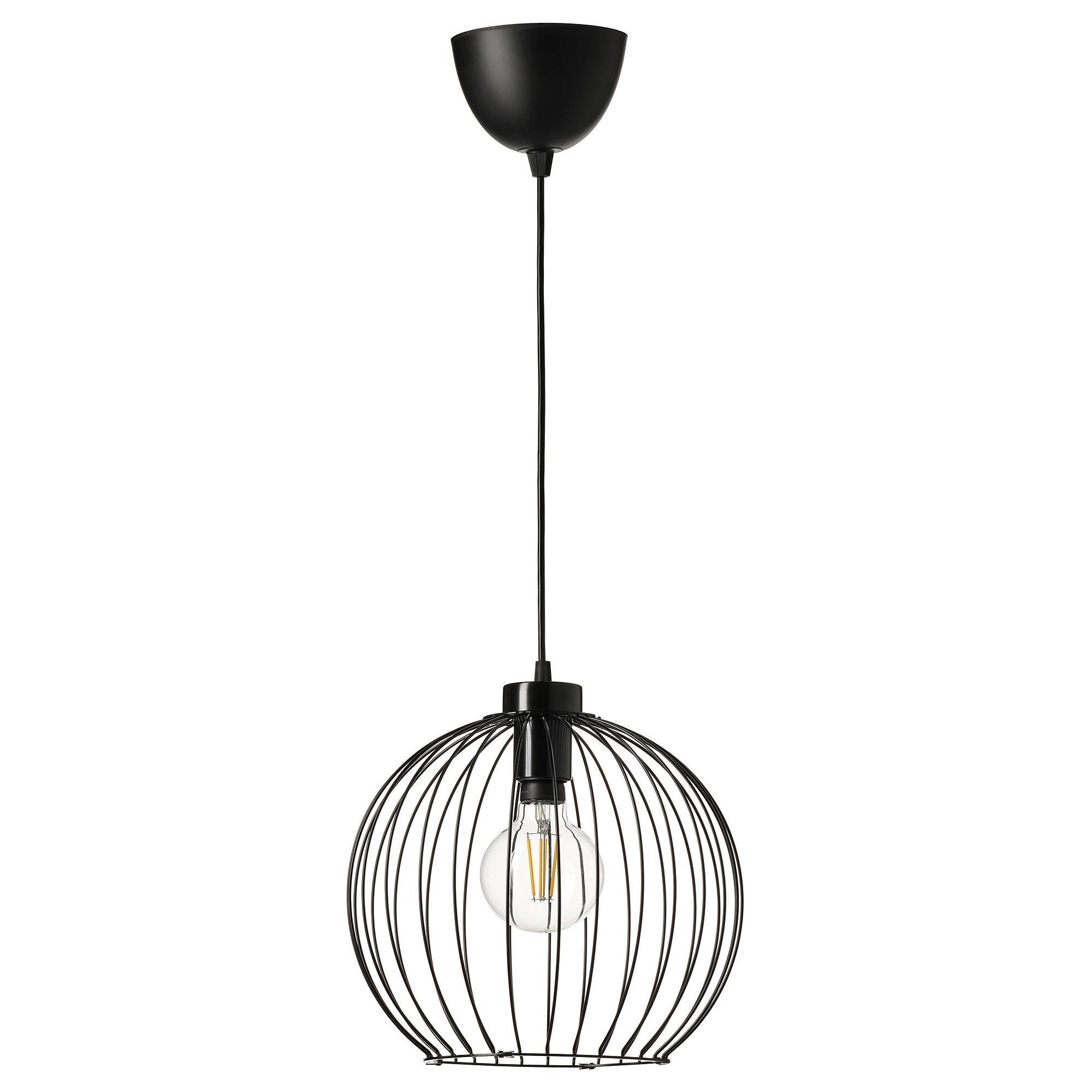 GRINDFALLET blackwarm white pendant lamp IKEA