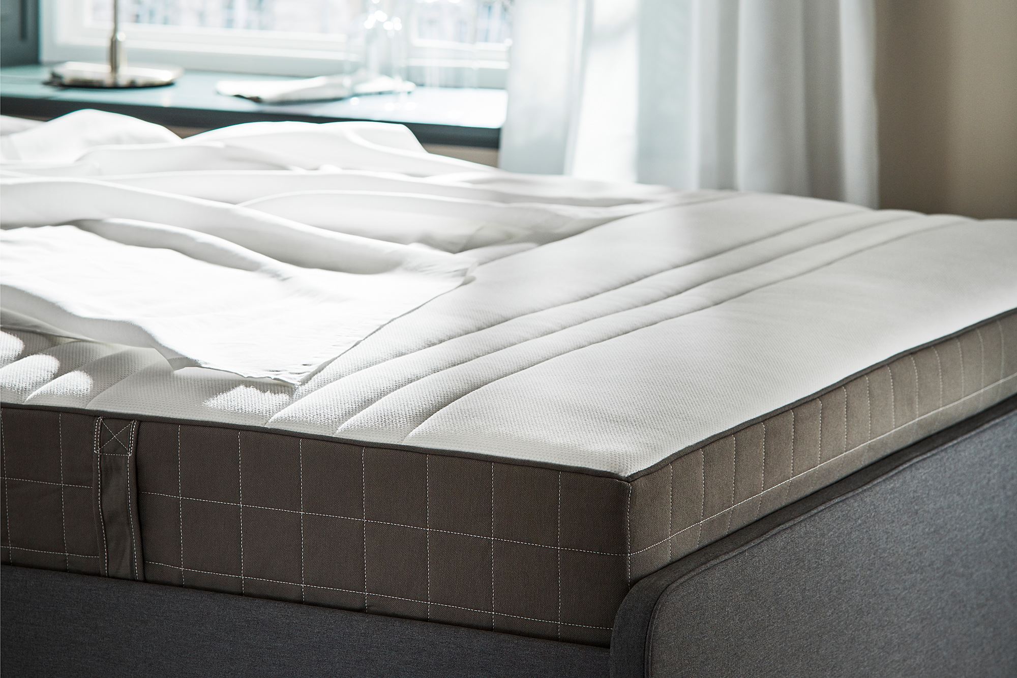 HÖVAG çift kişilik yatak, grisert, 160x200 cm