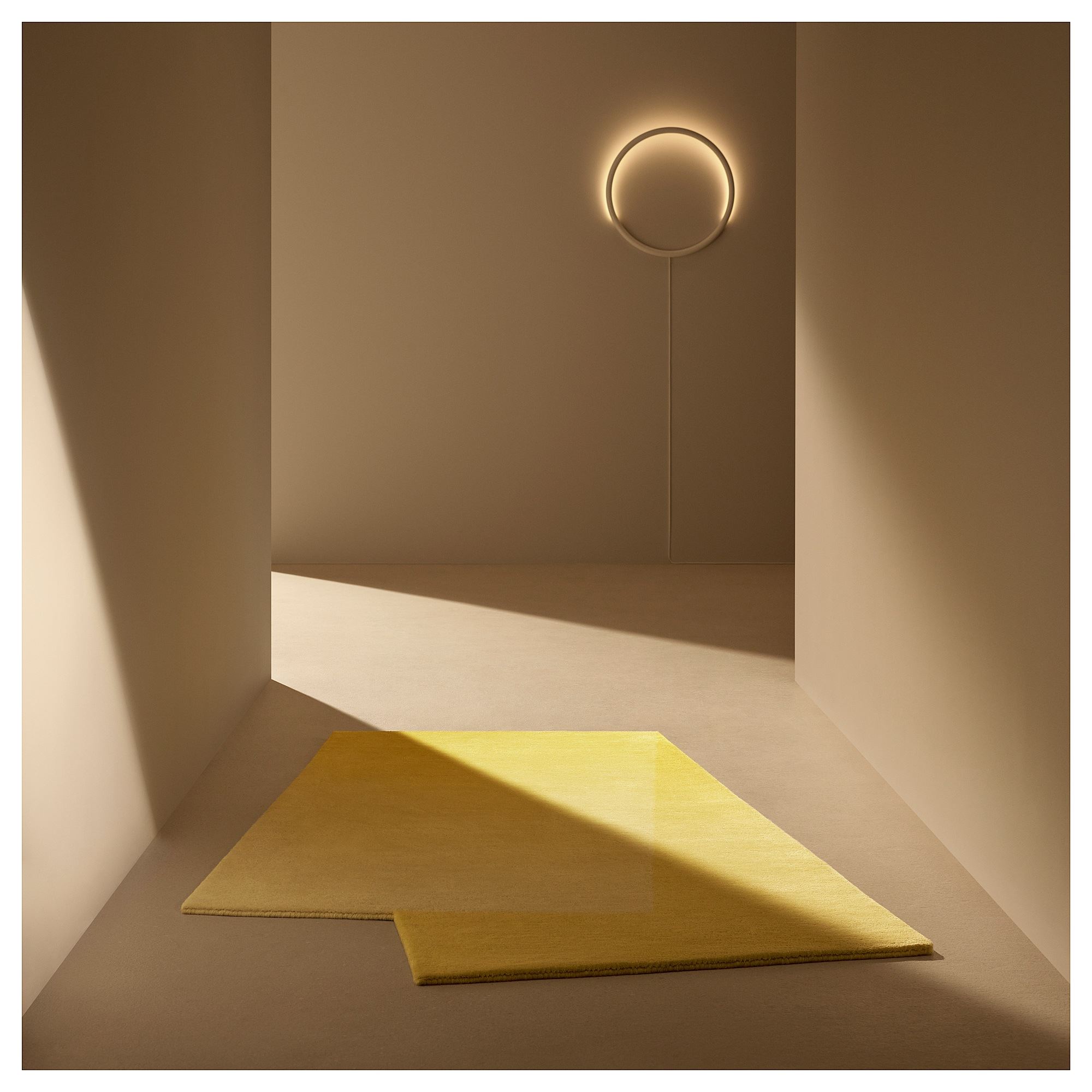 VARMBLIXT yellow 100x180 cm handwoven rug IKEA