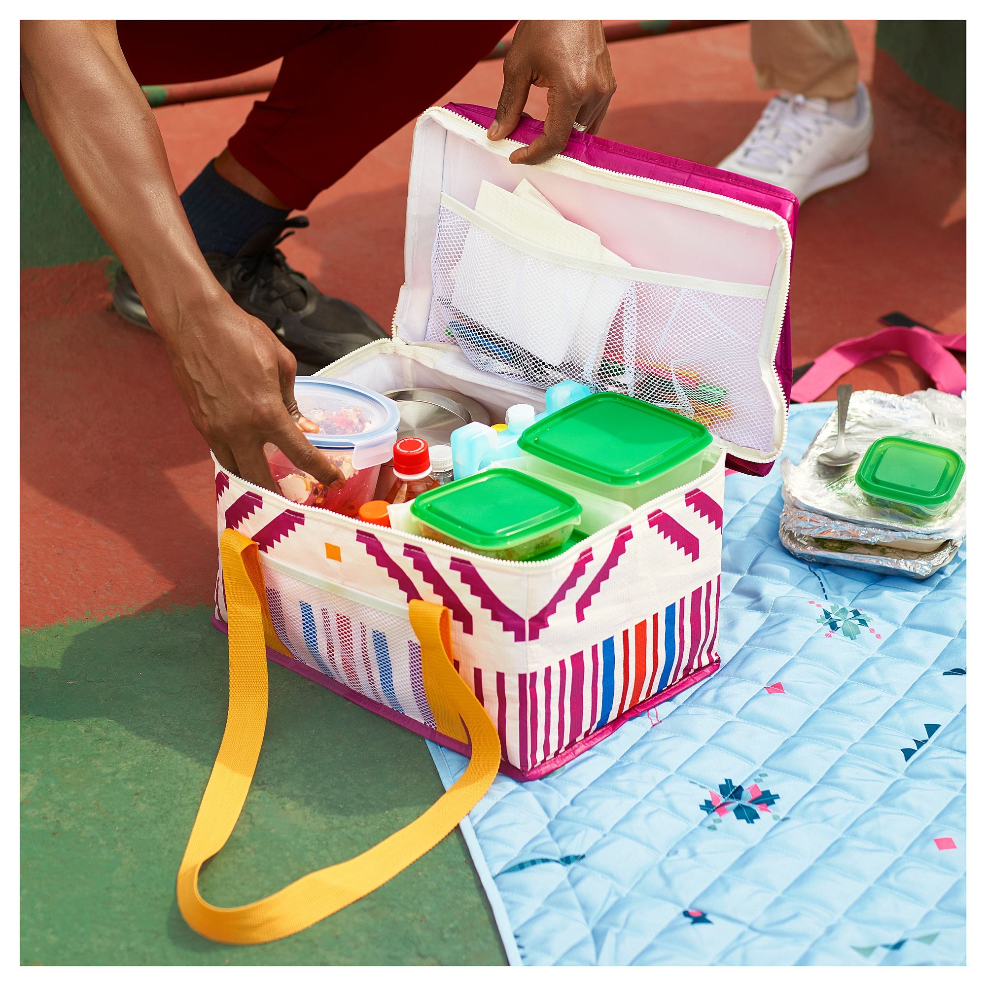 ÖMSESIDIG blue 150x180 cm picnic blanket IKEA