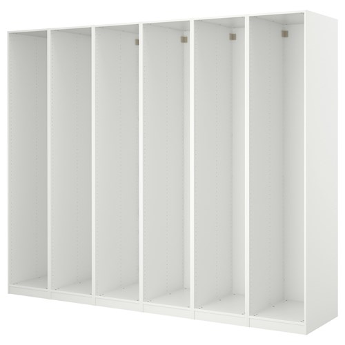 PAX, wardrobe frame, white, 300x58x236 cm