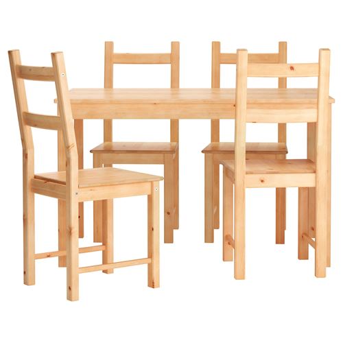 INGO/IVAR, mutfak masası takımı, çam, 4 sandalyeli