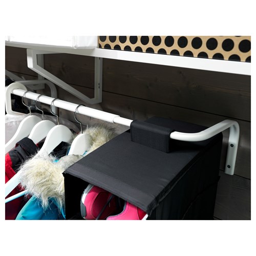 MULIG, rack with hooks, white, 60/90x26 cm