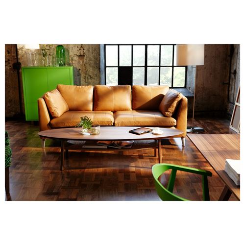 STOCKHOLM, 3-seat leather sofa, seglora natural