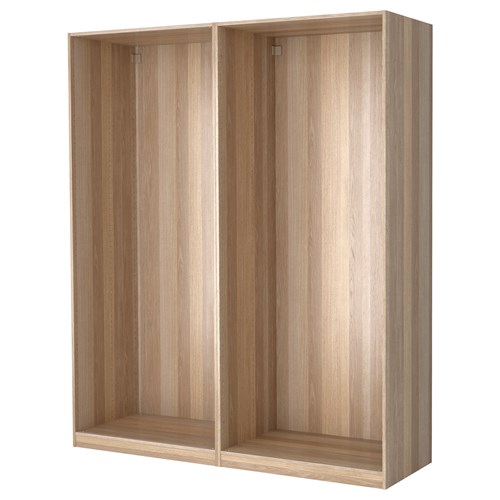 PAX, wardrobe frame, white stained oak effect, 200x58x236 cm