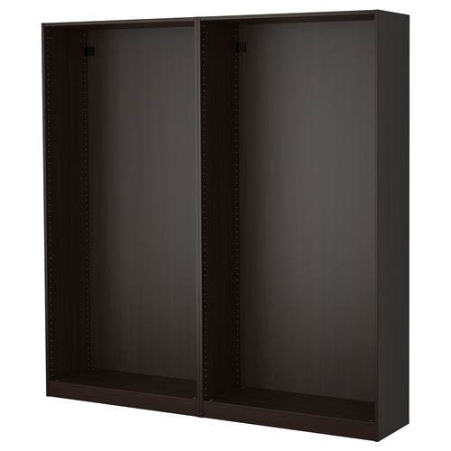 PAX, wardrobe frame, blackbrown, 200x35x201 cm