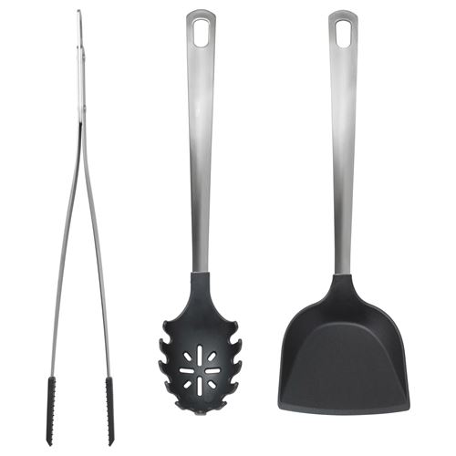 DIREKT, set of kitchen utensils, black/stainless steel