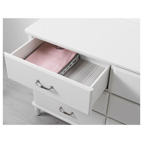 TYSSEDAL, chest of 6 drawers, white, 127x81 cm