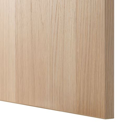 BESTA/LAPPVIKEN, storage combination, white stained oak effect, 120x42x65 cm
