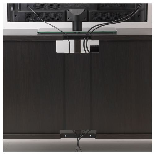 BESTA/SELSVIKEN, tv storage unit, black-brown/brown, 300x40x192 cm
