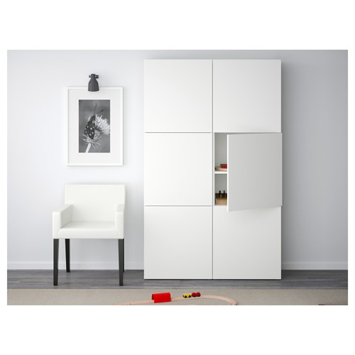 BESTA/LAPPVIKEN, storage combination, white, 120x40x192 cm