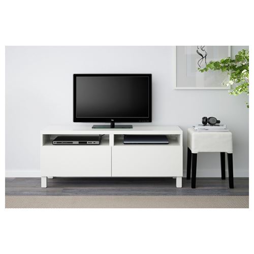 BESTA/LAPPVIKEN, tv sehpası, beyaz, 120x40x48 cm