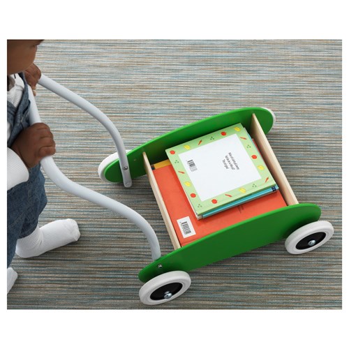 MULA, yürüme öğrenme arabası, yeşil-huş, 40x30x46 cm