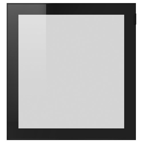 GLASSVIK, kapak, siyah saydam cam, 60x64 cm