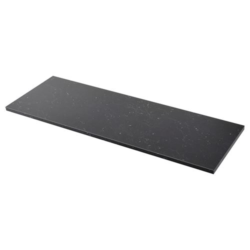 SALJAN, tezgah, siyah mermer görünüm-laminat, 246x63.5x3.8 cm