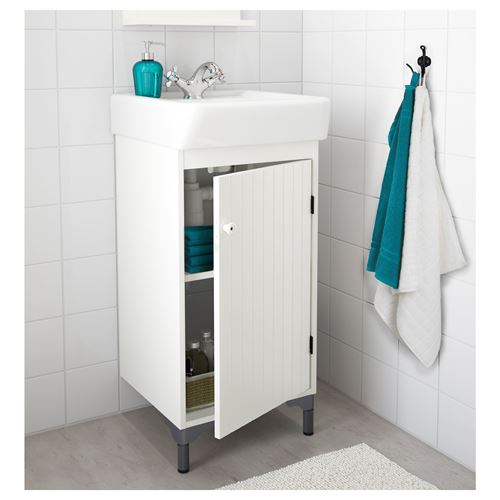 SILVERAN, lavabo dolabı kombinasyonu, beyaz, 40x38x68 cm