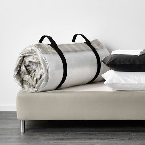 HAFSLO, çift kişilik yatak, bej, 160x200 cm