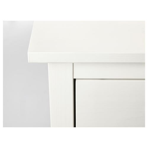 HEMNES, chest of 2 drawers/bedside table, white varnish, 54x66 cm