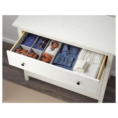 HEMNES, chest of 3 drawers, white varnish, 108x96 cm