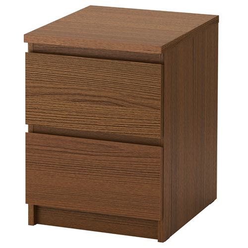 Malm Chest Of 2 Drawers Bedside Table Brown Ash Veneer 40x55 Cm Malm Chest Of 2 Drawers Bedside Table
