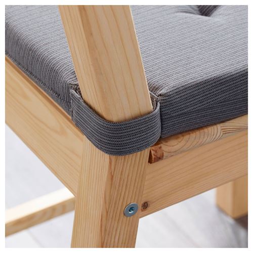 JUSTINA, chair pad, grey, 35/42x40 cm