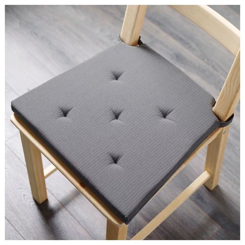 JUSTINA, sandalye minderi, gri, 35/42x40x4 cm