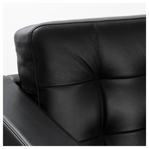 LANDSKRONA, 2-seat leather sofa, grann-bomstad black