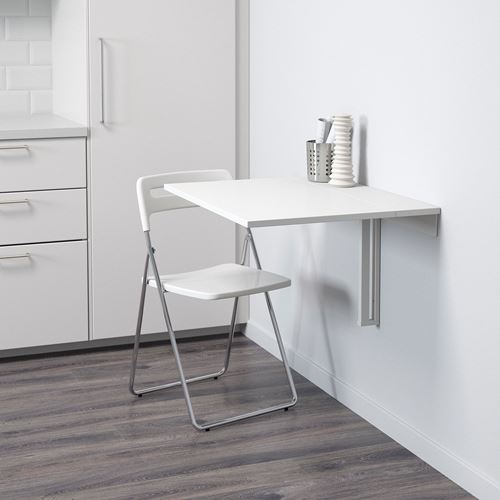 NORBERG/NISSE, mutfak masası takımı, beyaz, 1 sandalyeli