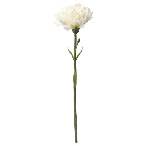 SMYCKA, artificial flower, carnation/white, 30 cm