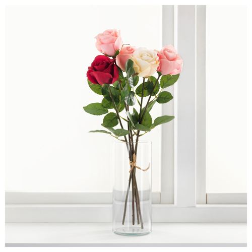 SMYCKA, yapay çiçek, gül-kırmızı, 52 cm