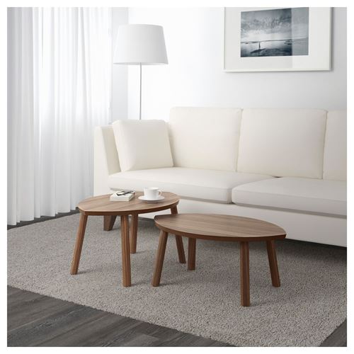 STOCKHOLM, coffee table set, walnut veneer, 72x47 cm
