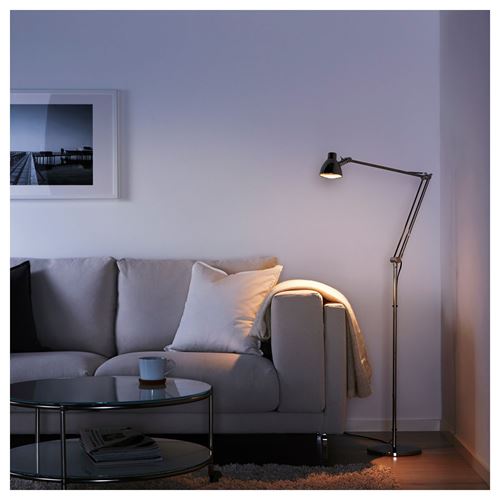 ANTIFONI, yer ve okuma lambası, nikel kaplama, 180 cm