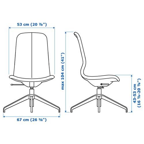 LANGFJALL, çalışma sandalyesi, gunnared açık kahverengi-pembe-beyaz