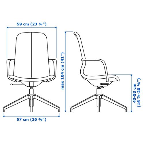 LANGFJALL, çalışma sandalyesi, gunnared açık kahverengi-pembe-siyah