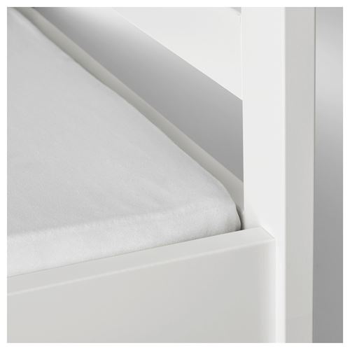 LEN, fitted sheet, white, 70x160 cm
