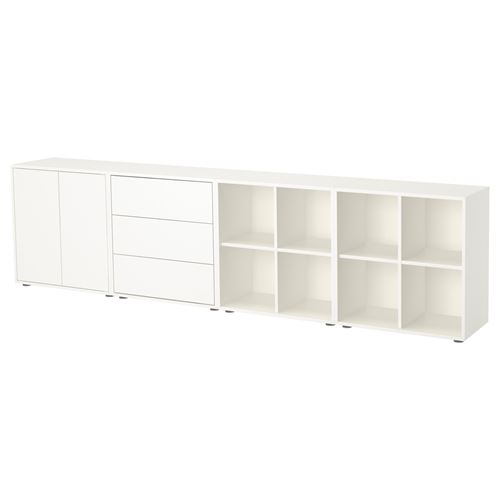 EKET, storage combination, white, 280x35x72 cm