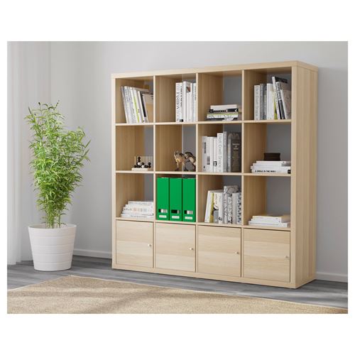 KALLAX white stained oak effect 147x147 cm shelving unit | IKEA