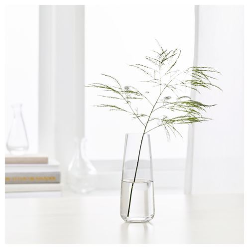 BERAKNA, vase, transparent glass, 15 cm