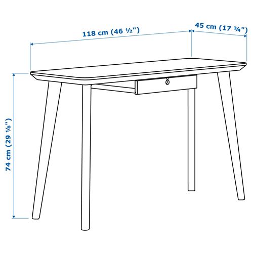 LISABO, çalışma masası, dişbudak kaplama, 118x45 cm