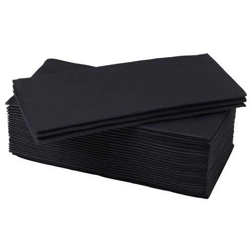 MOTTAGA, paper napkin, black, 38x38 cm
