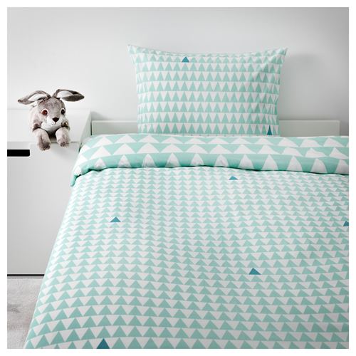 STILLSAMT, single quilt cover and pillowcase, light turquoise, 150x200/50x60 cm