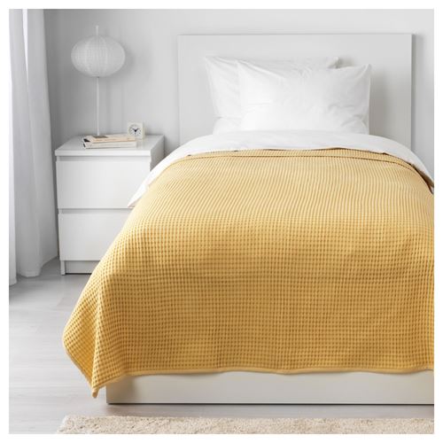 VARELD tek kişilik yatak örtüsü sarı 150x250 cm IKEA Yatak Odaları
