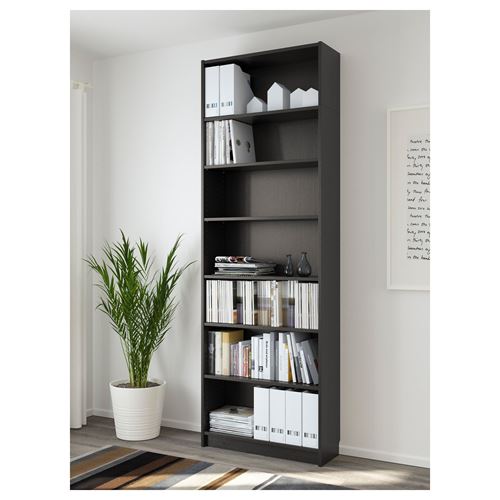 BILLY blackbrown 80x237x28 cm bookcase without door IKEA