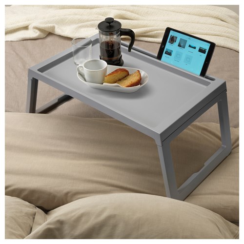 KLIPSK bed tray grey 56x36x26 cm IKEA Tableware